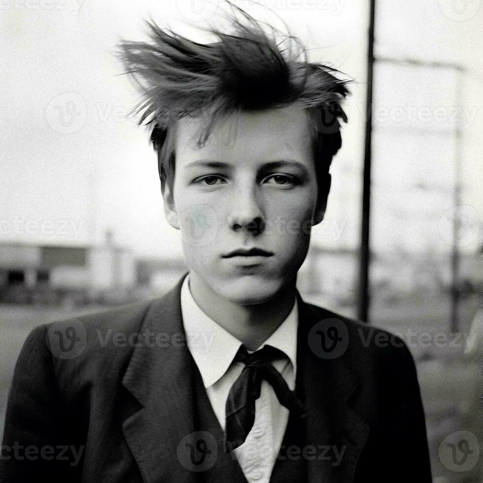 generativo ai retrato Arturo rimbaud como un moderno adolescente foto