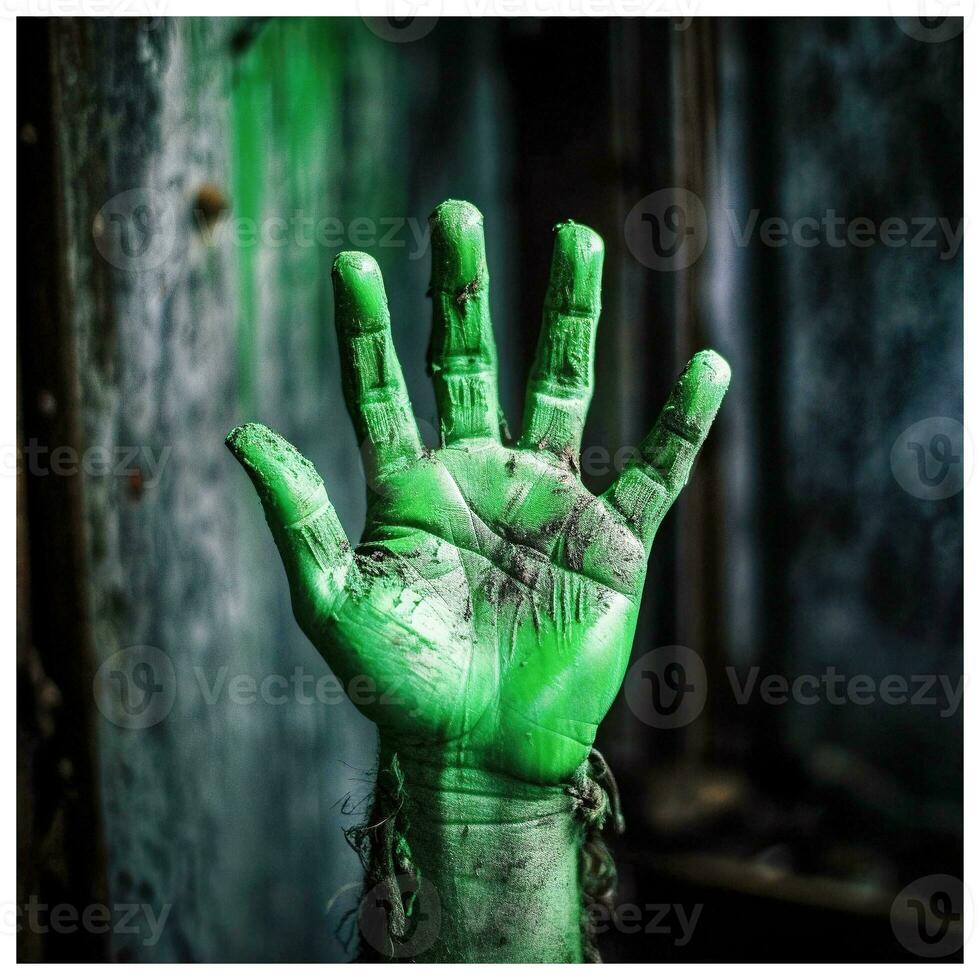 A Green Hand   generative AI photo