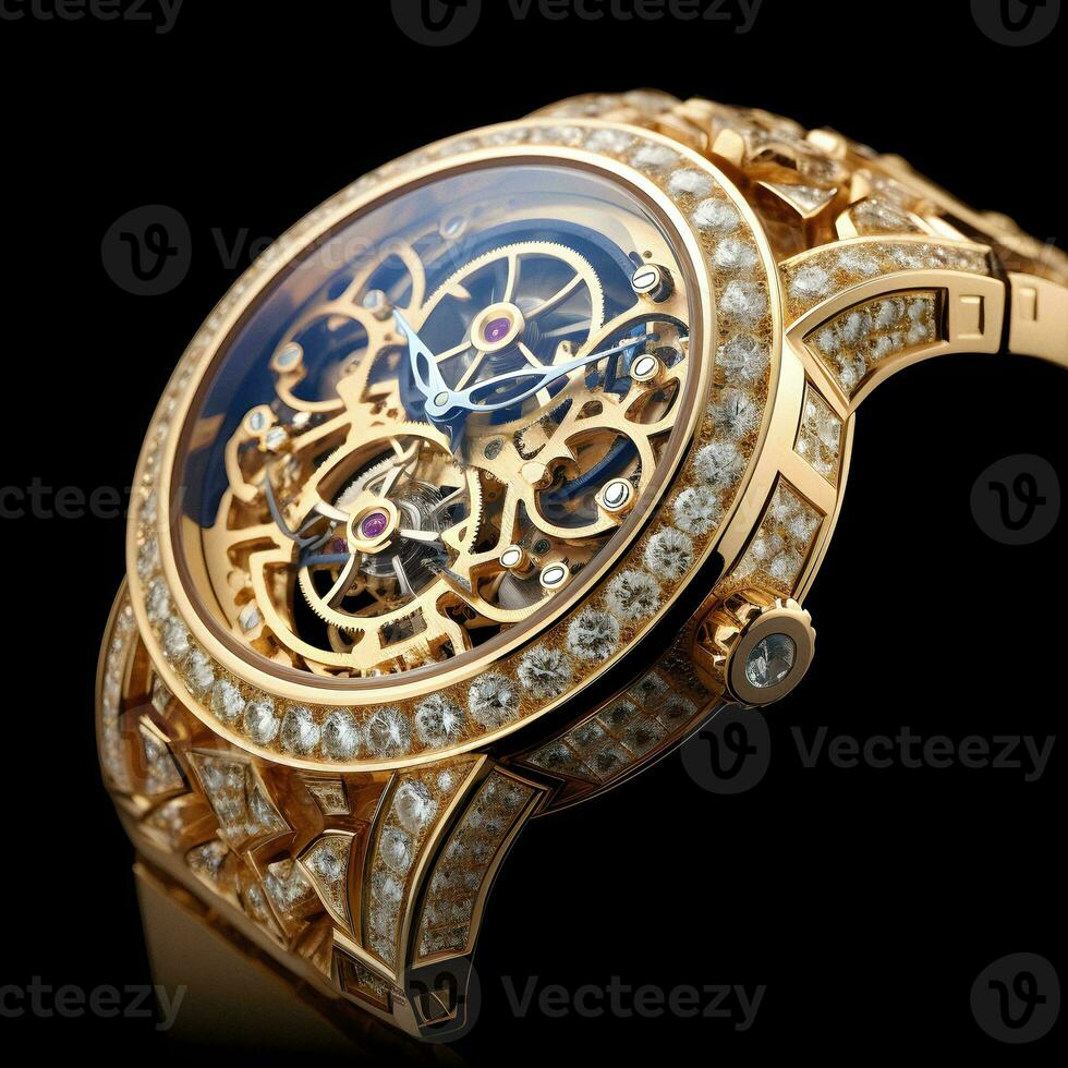 Elegance in Gold Luxury Generative AI Golden Watch photo