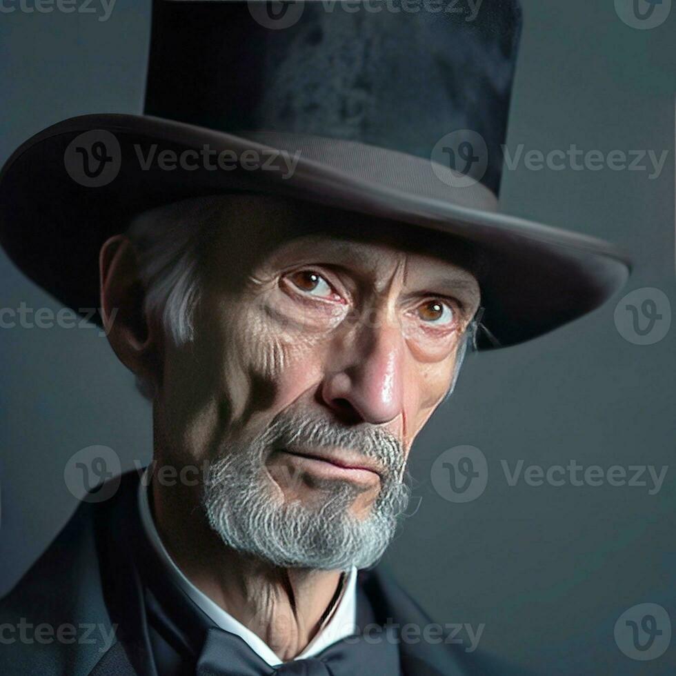 A portrait of Abraham Lincoln   generative AI photo