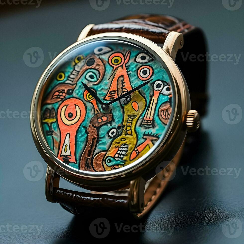 Innovative Outsider Art Watch Design   generative ai photo