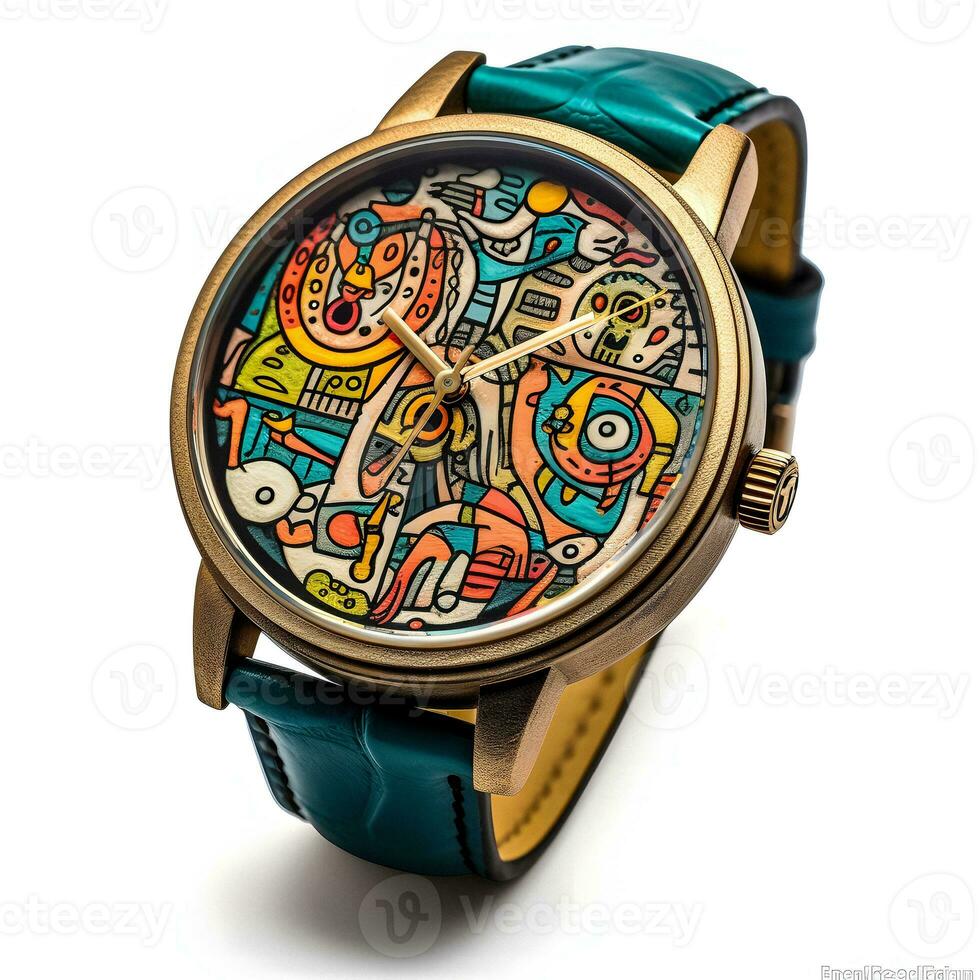 Innovative Outsider Art Watch Design   generative ai photo