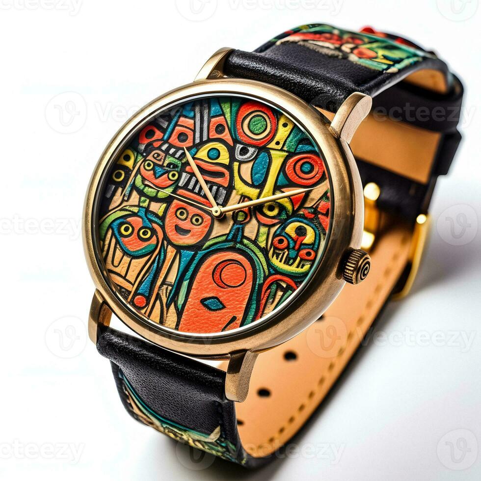 Innovative Outsider Art Watch Design   generative ai photo