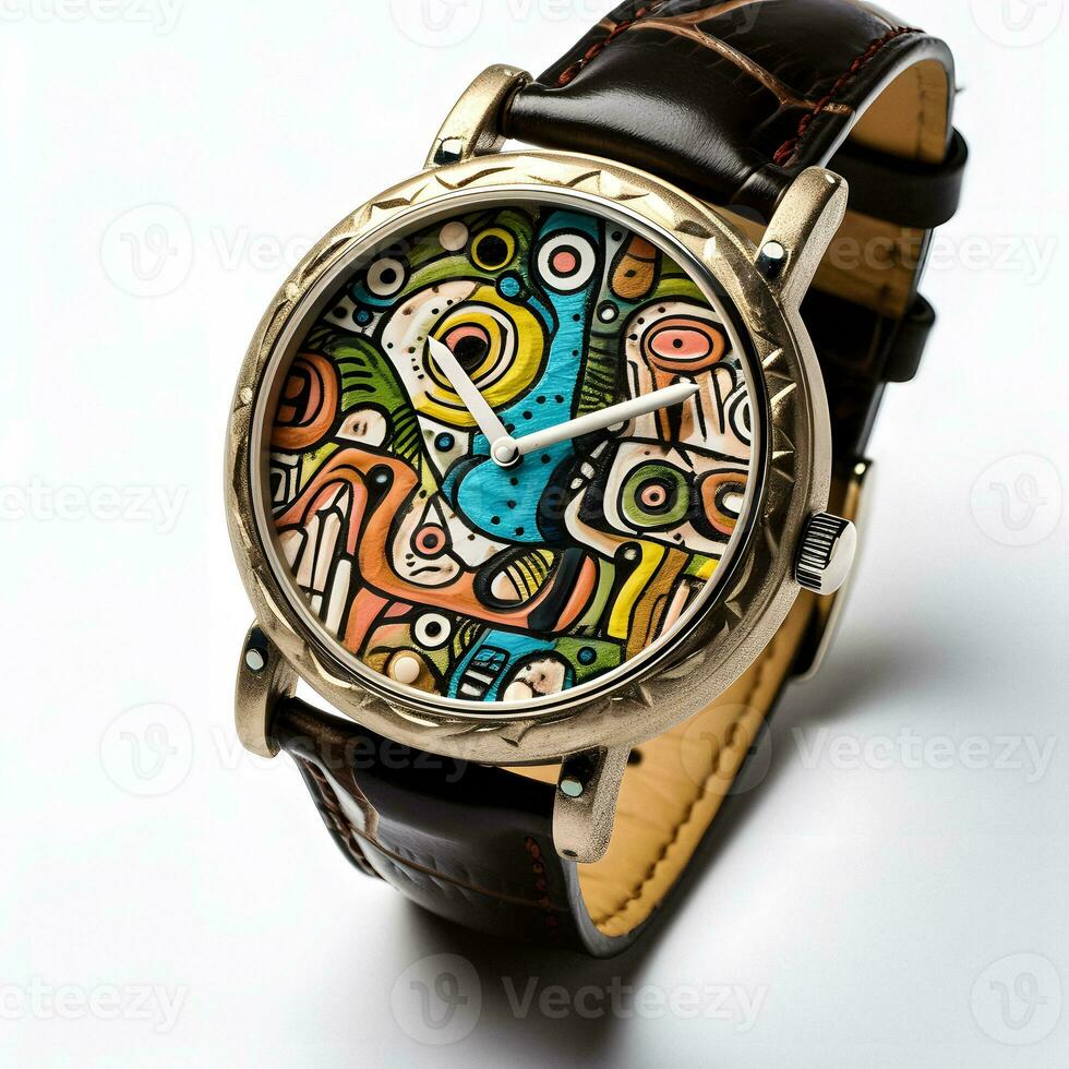 Innovative Outsider Art Watch Design   generative ai photo