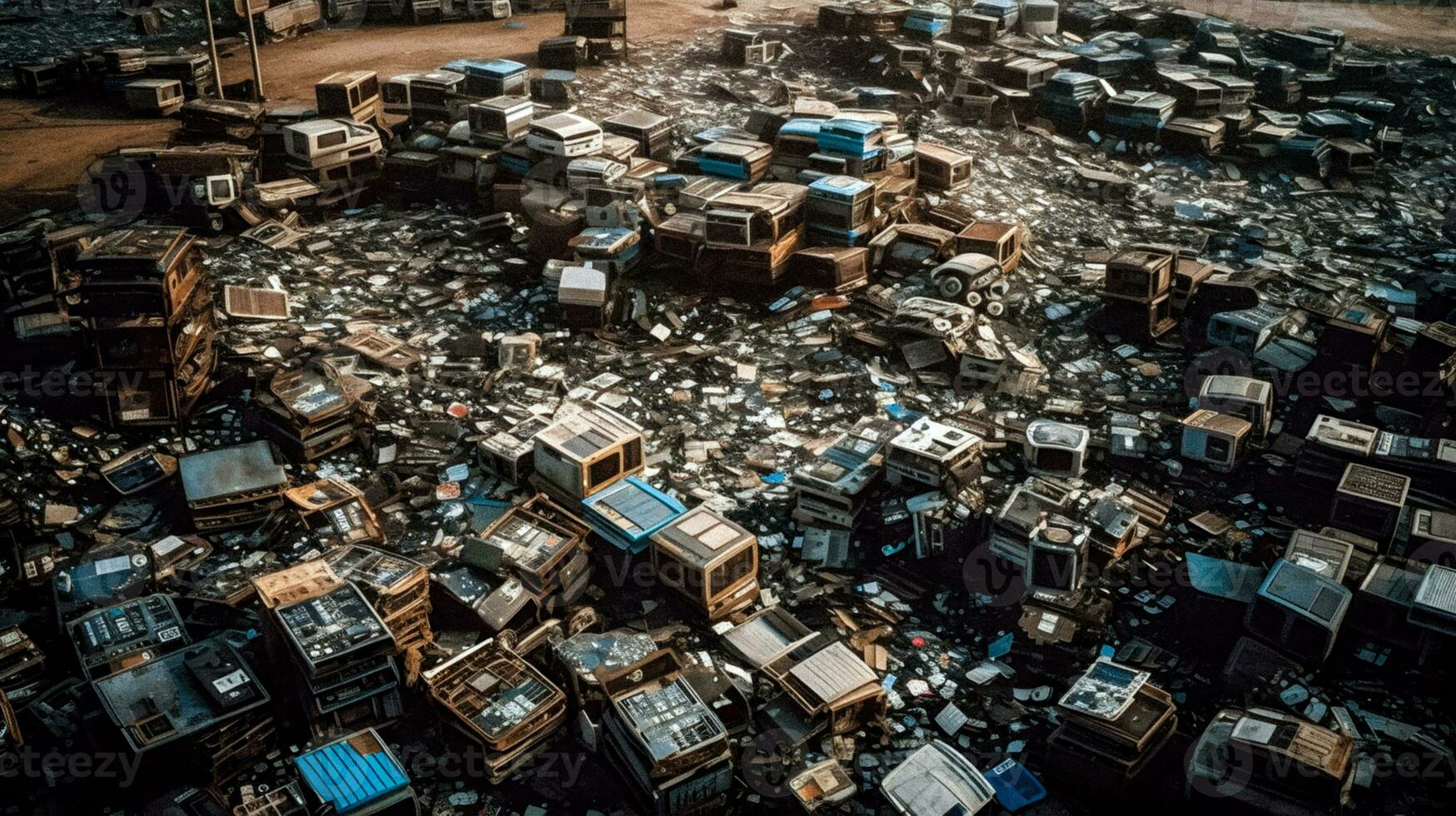 Monument of Waste Generative AI's Vision of a Gigantic Garbage Mountain photo