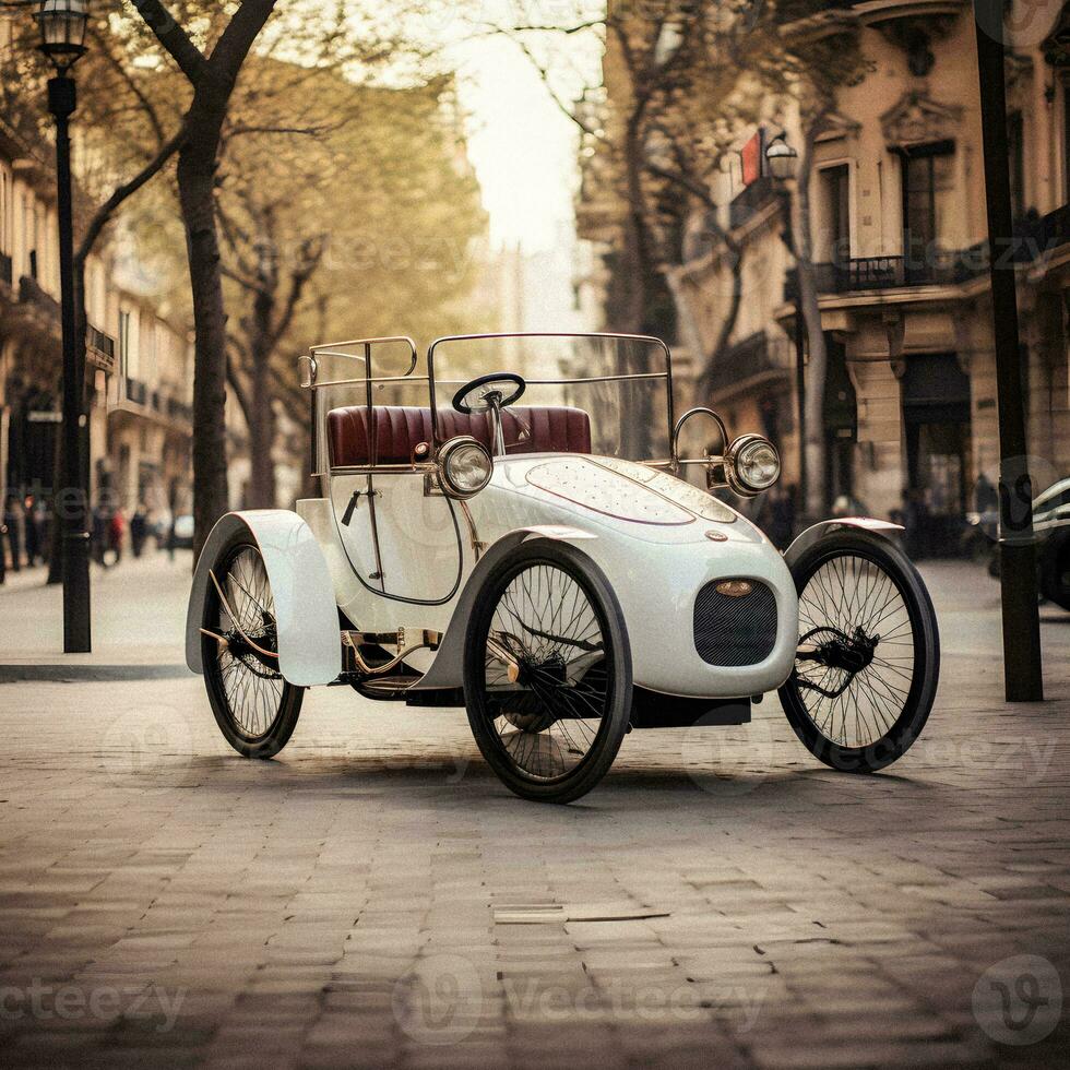 Clásico elegancia clásico temprano Vigésimo siglo coche en generativo ai Arte foto