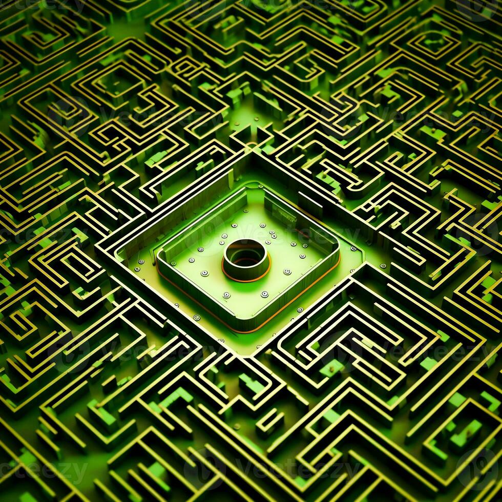 AI Generated Circuit Board Maze photo