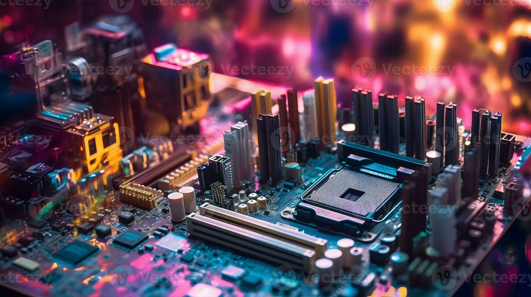 Futuristic AI Generated Motherboard photo