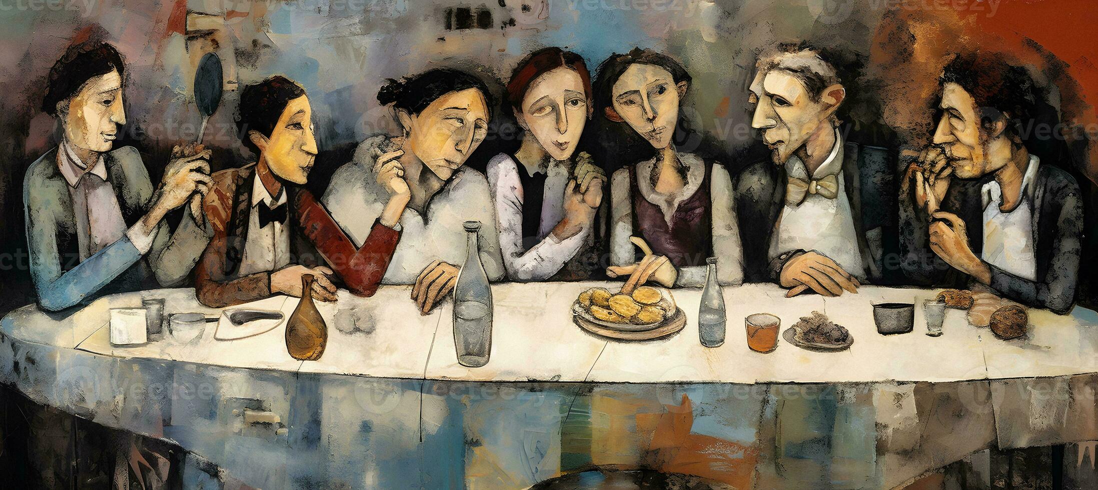 Contemporary Expression The Modern Last Supper   generative ai photo
