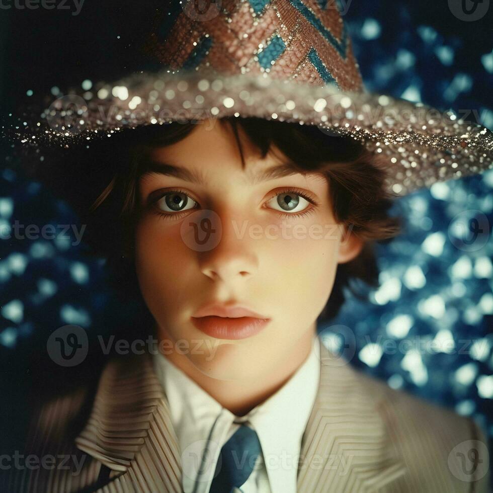 Artistic Portrait of a Stunning Young Boy   Generated AI Image photo