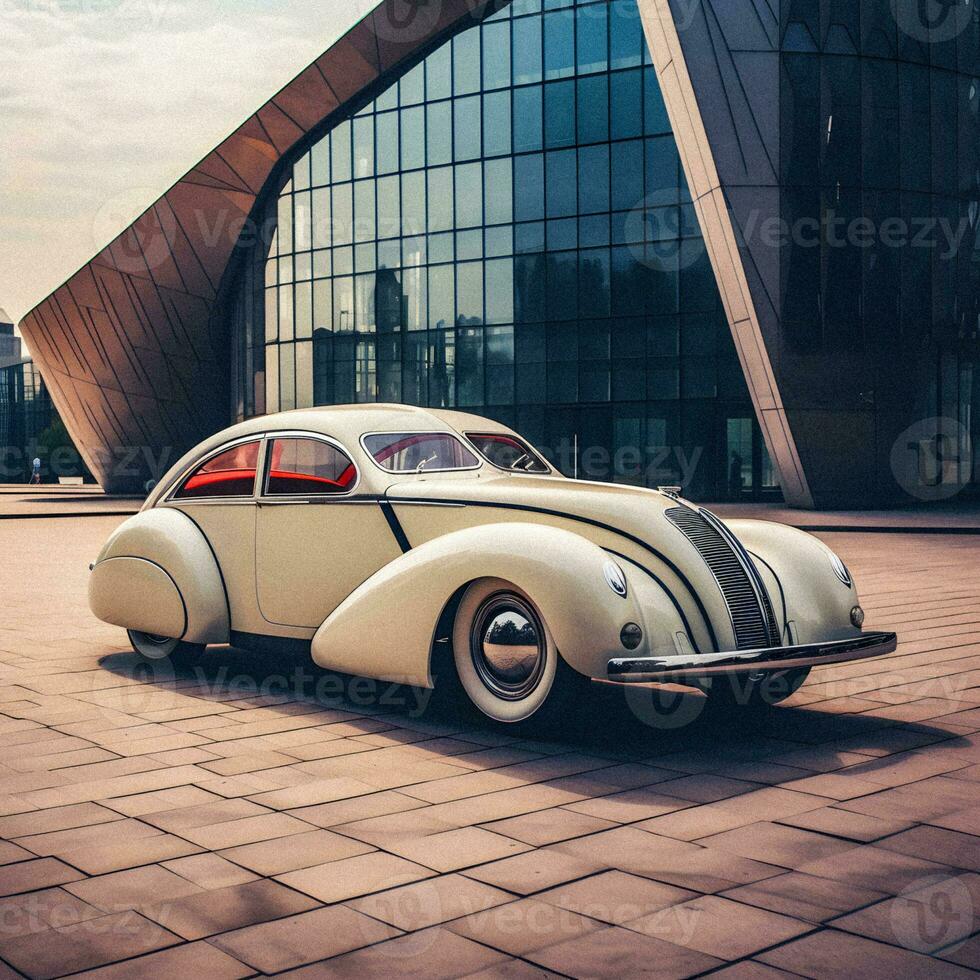 retro futurismo generativo de ai Bauhaus coche foto