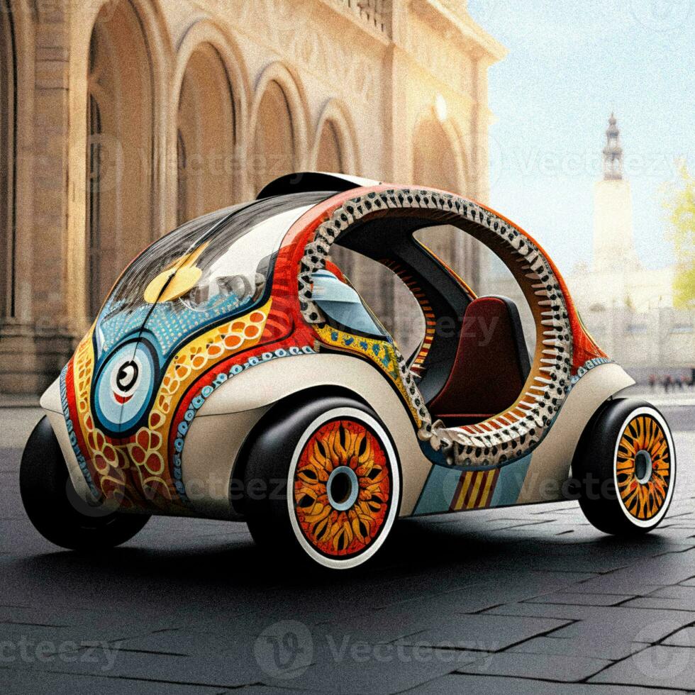 Futuristic Electric Car The Intersection of Design and AI photo