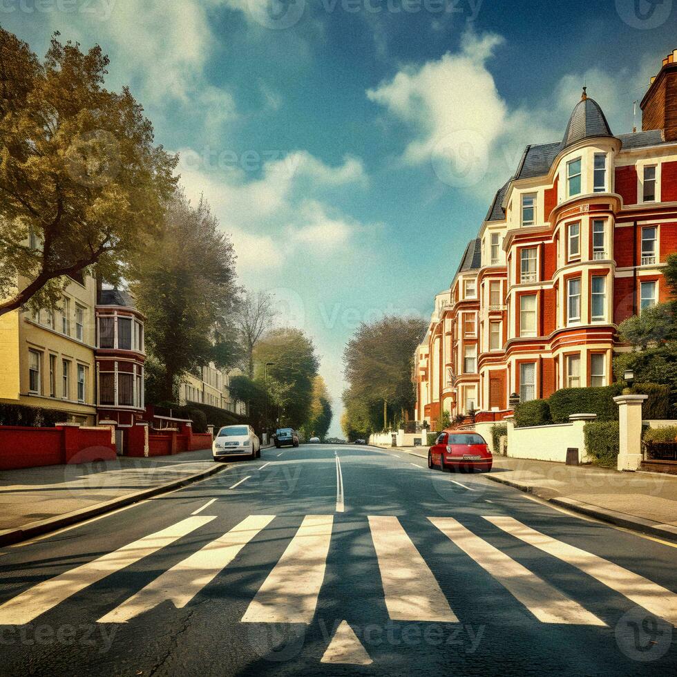 Empty Abbey Road Crossing Zebra   Generative AI Art photo