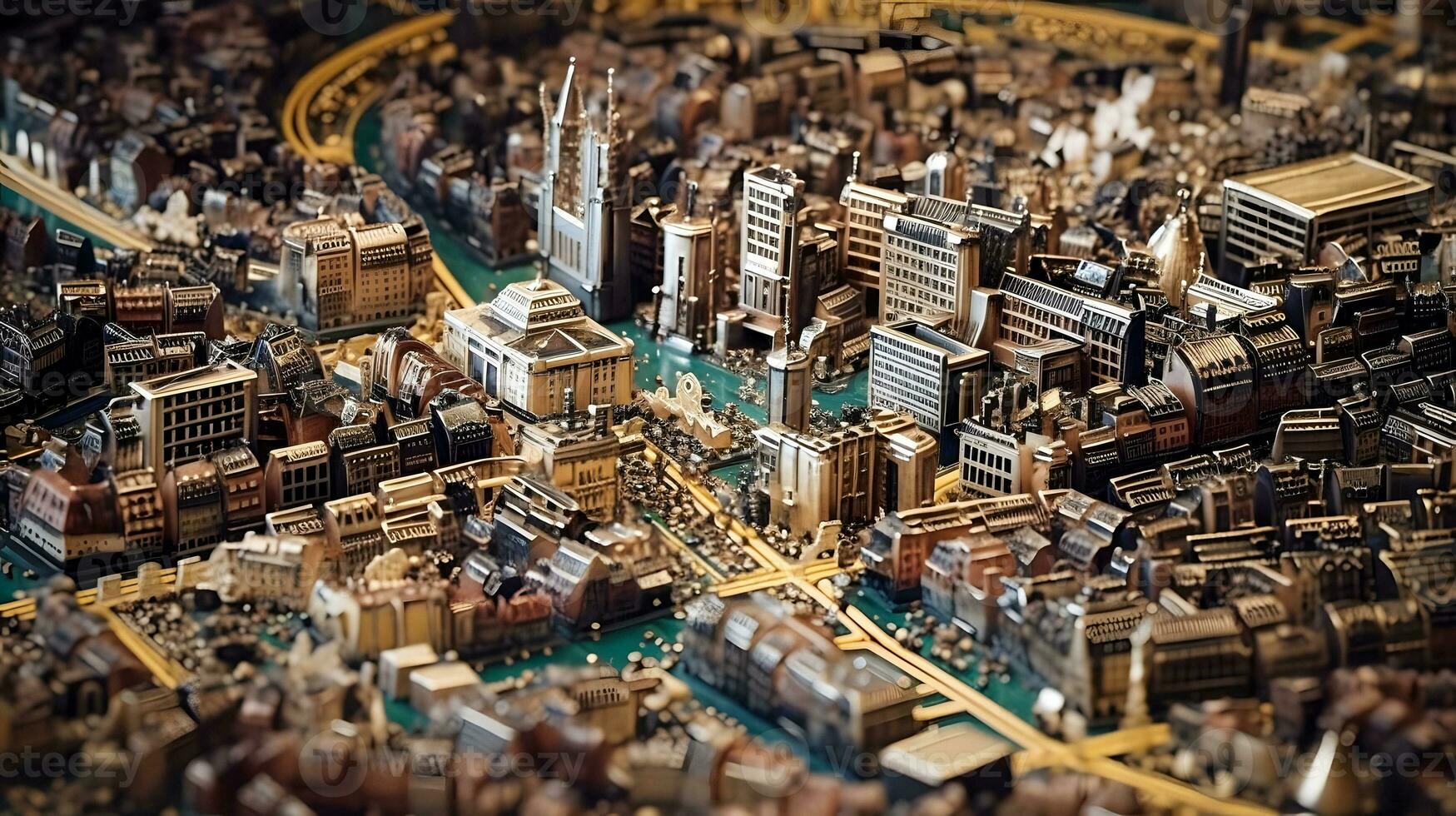 AI Generated Miniature Paris on a Motherboard photo