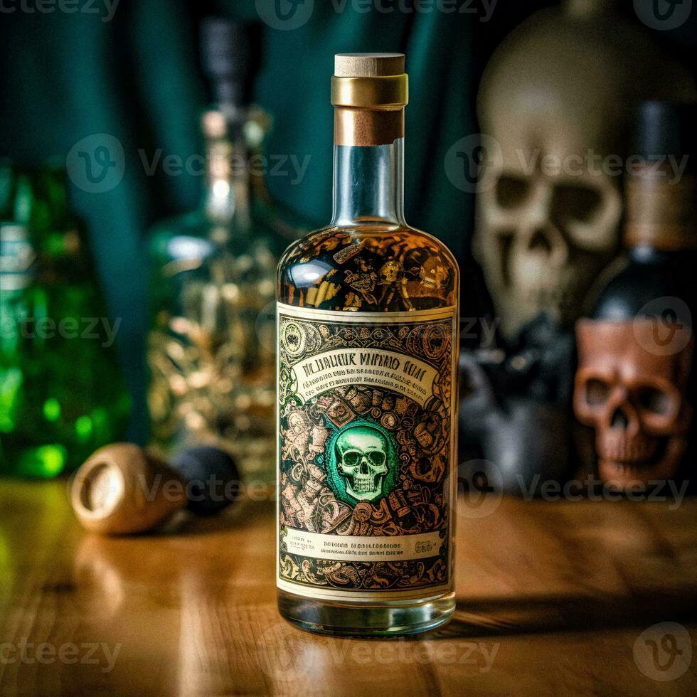 Deadly Elixir Poison Skull   Generative AI Art photo