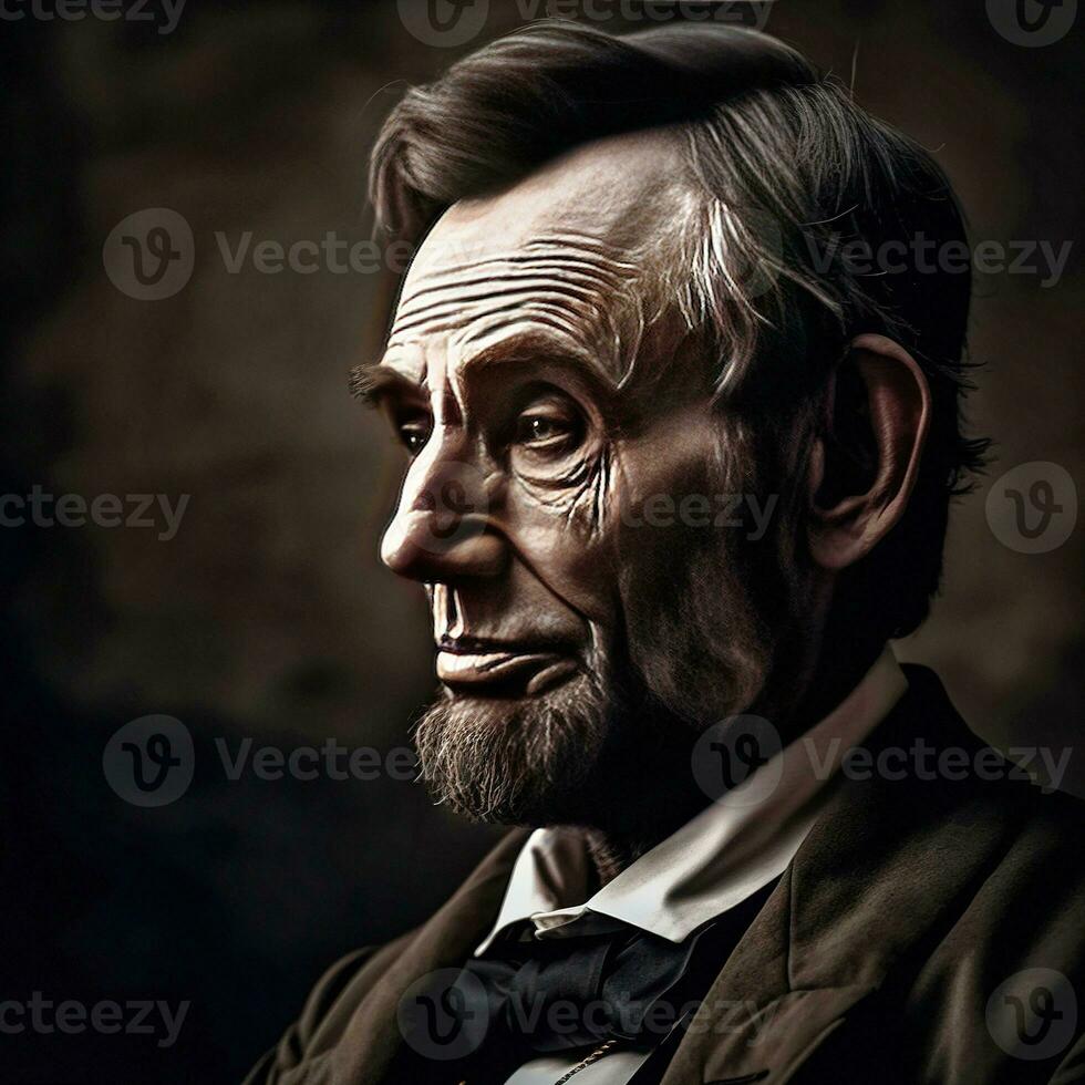 A portrait of Abraham Lincoln   generative AI photo