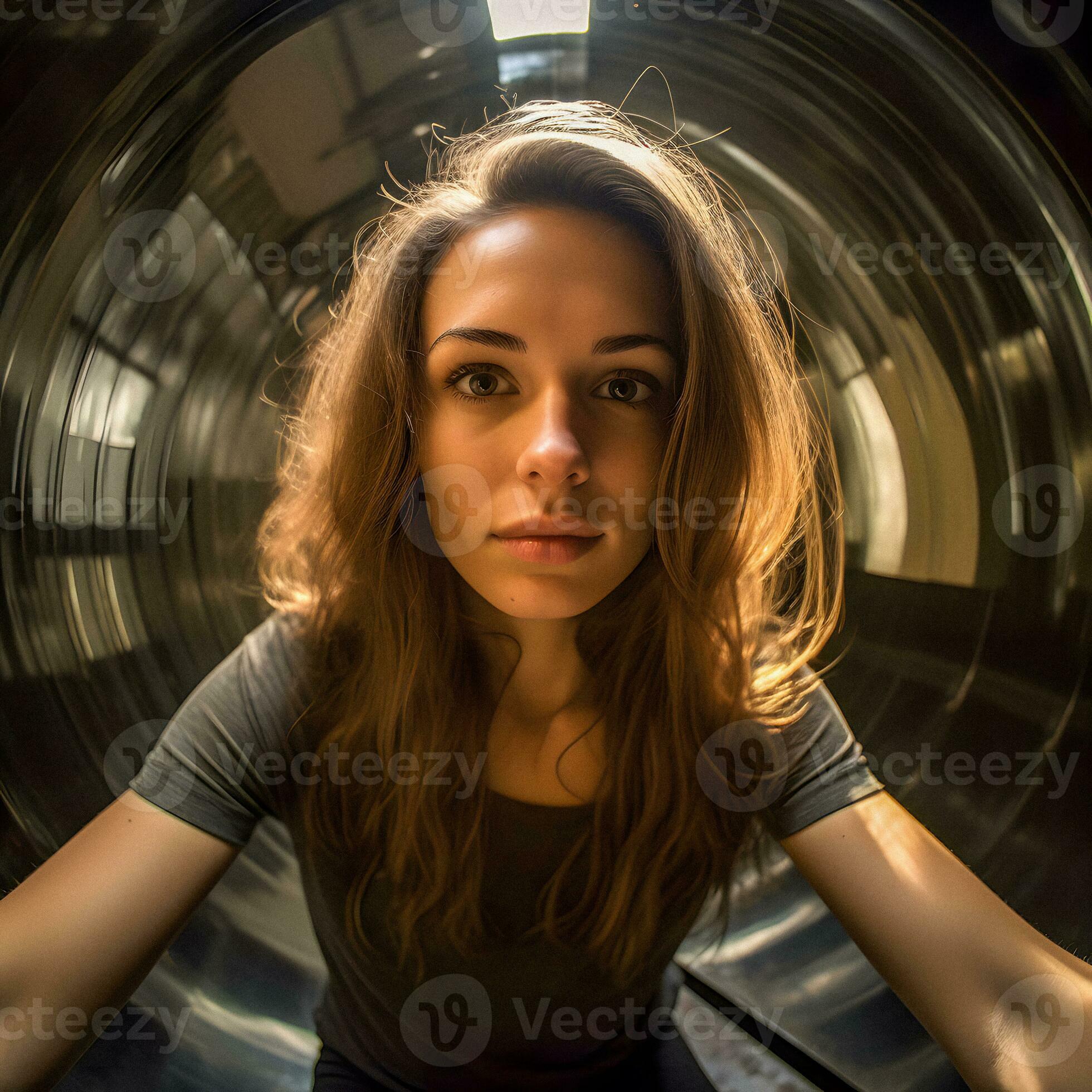 Fisheye Selfie Beautiful Young Woman's Artistic SelfPortrait