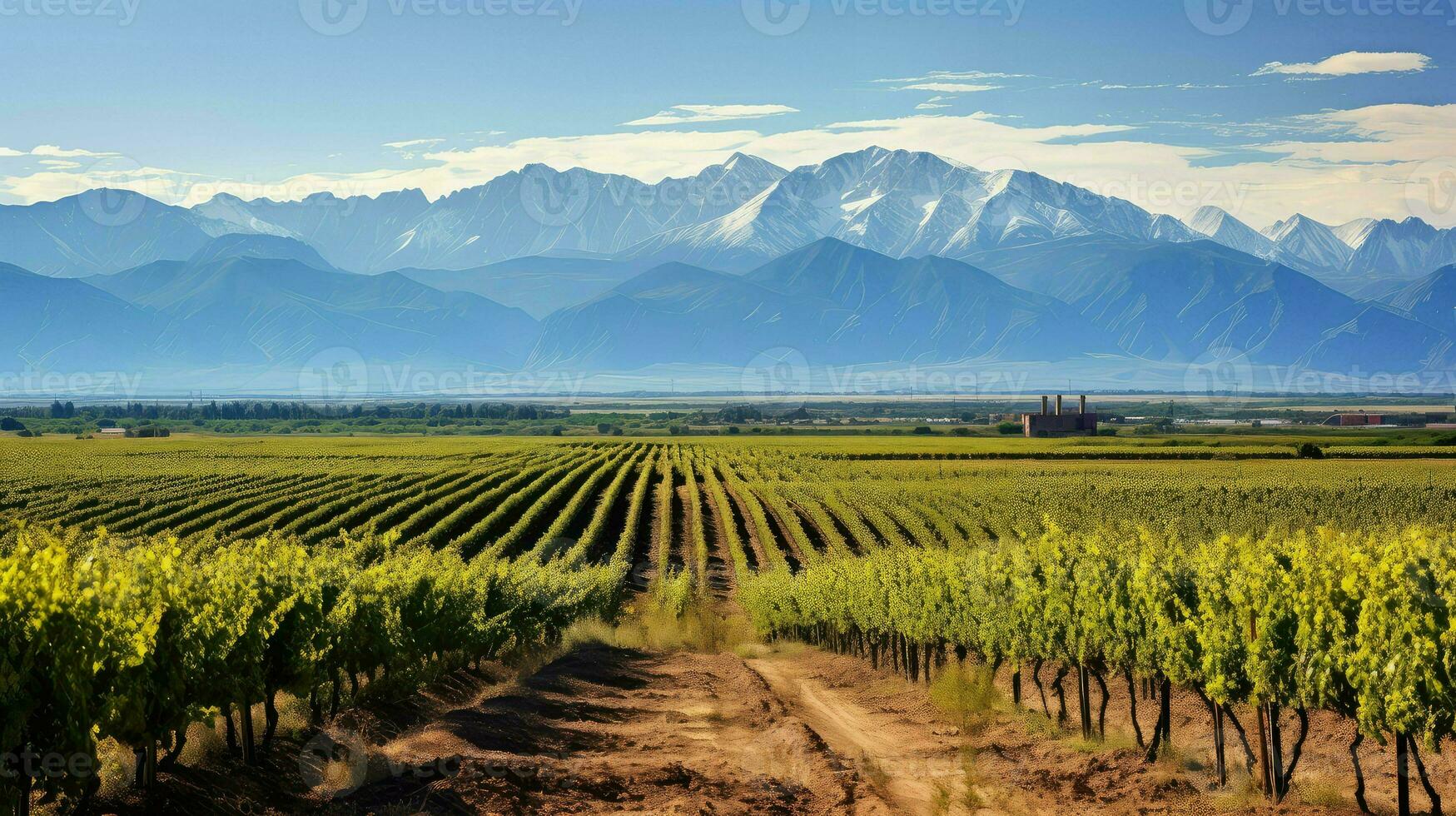 vineyard mendoza vineyards vineyards ai generated photo