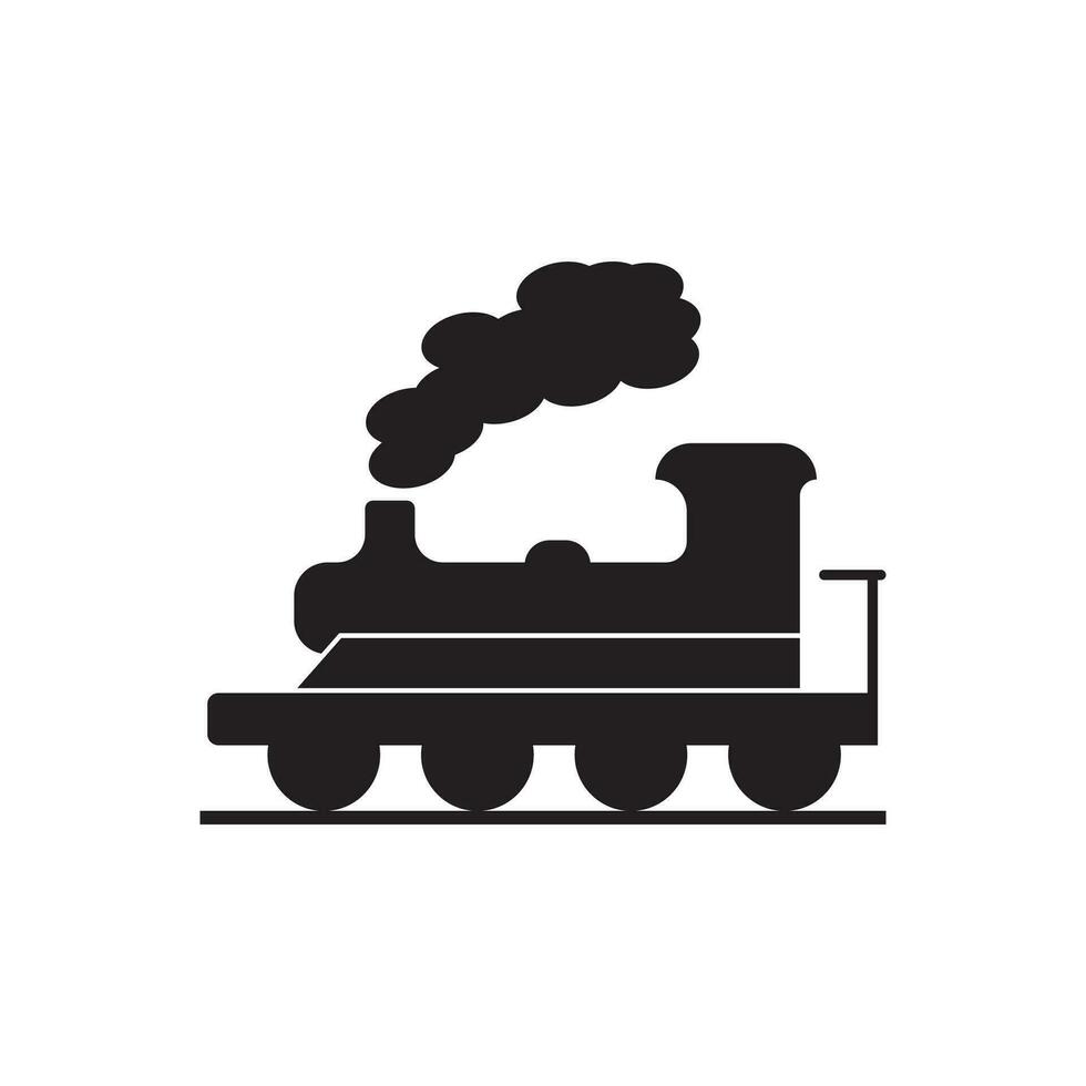 train icon, silhouette logo simple design illustration vector