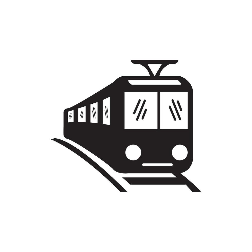 tren icono, silueta logo sencillo diseño ilustración vector