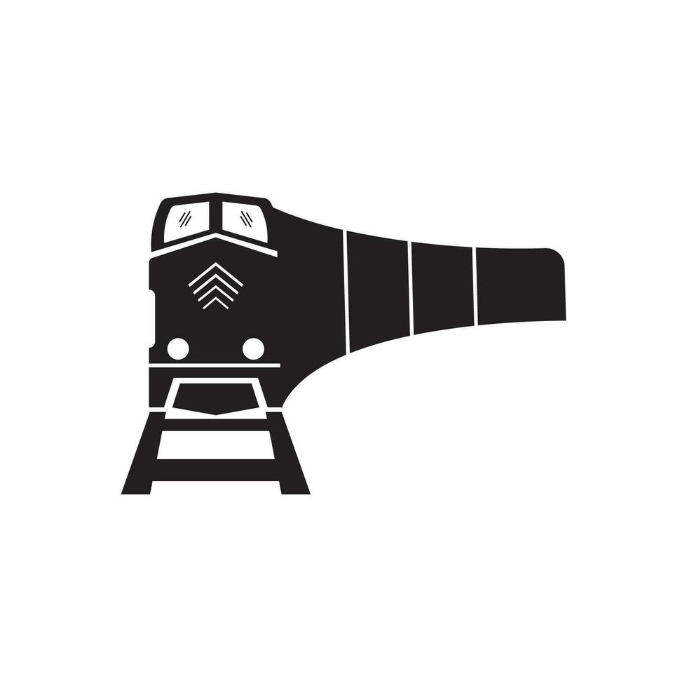 train icon, silhouette logo simple design illustration vector