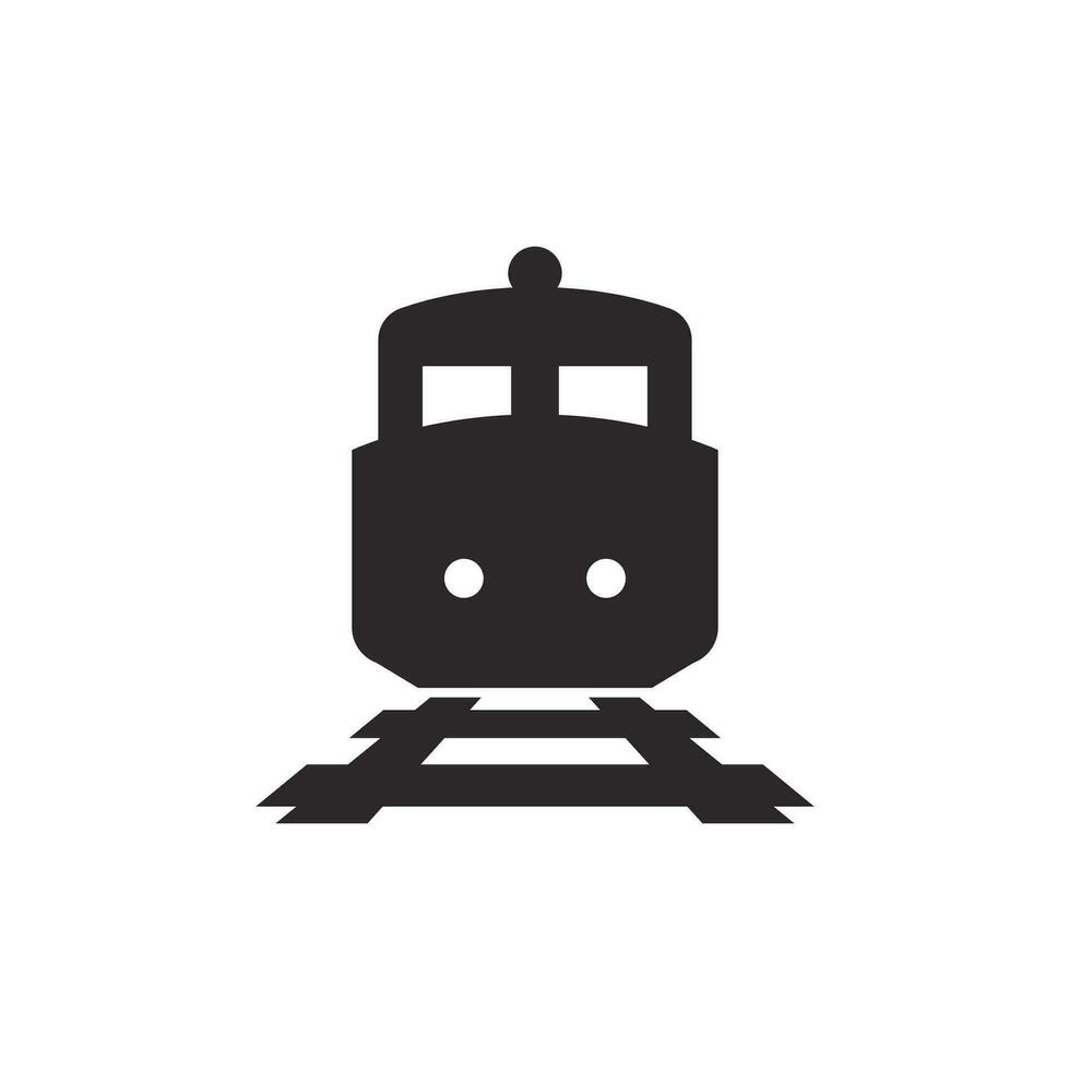 train icon, silhouette logo simple design illustration vector