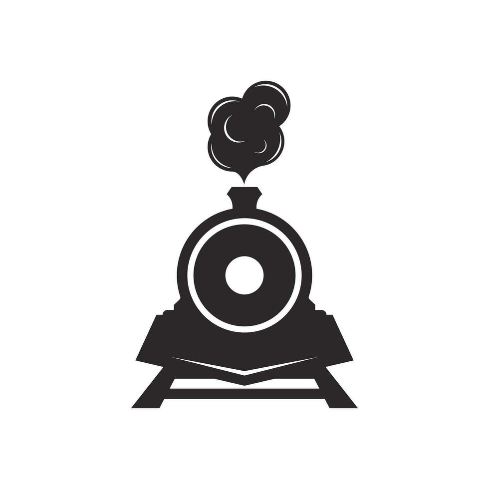 train icon, silhouette logo simple design illustration vector