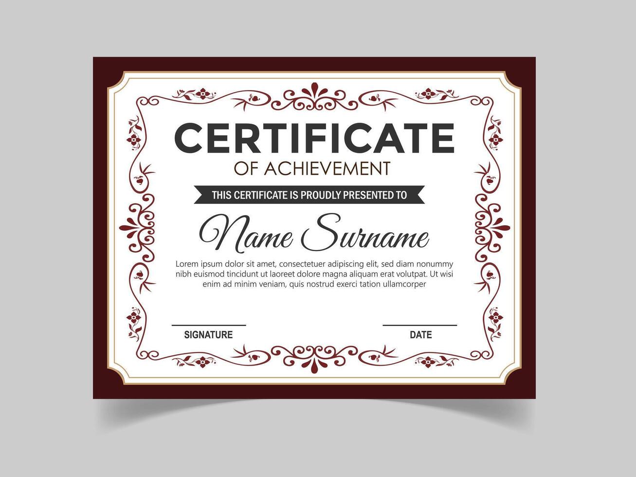 vector certificate template with elegant elements