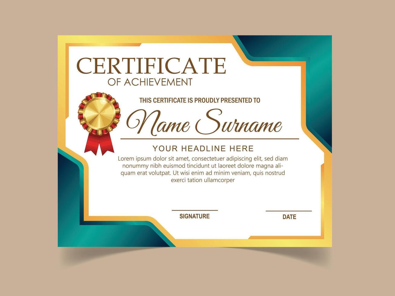 vector certificate template with elegant elements