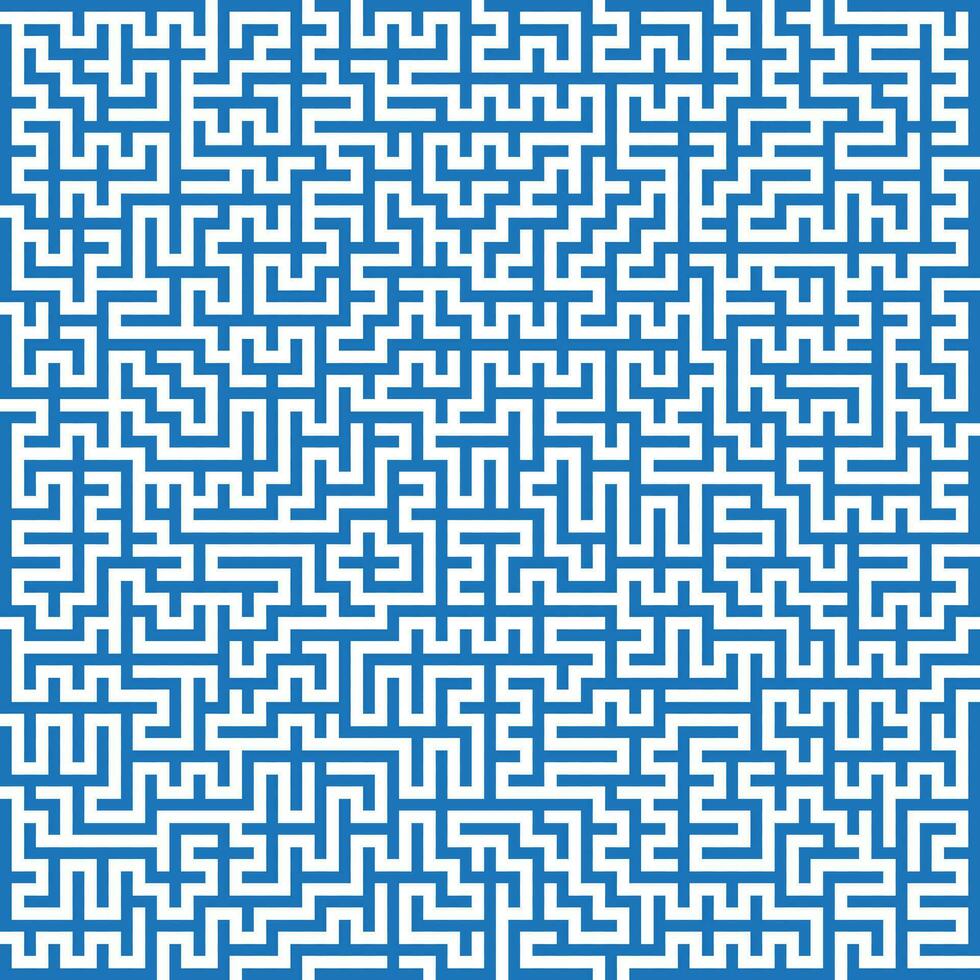 Blue labyrinth abstract background,square maze pattern vector illustration.