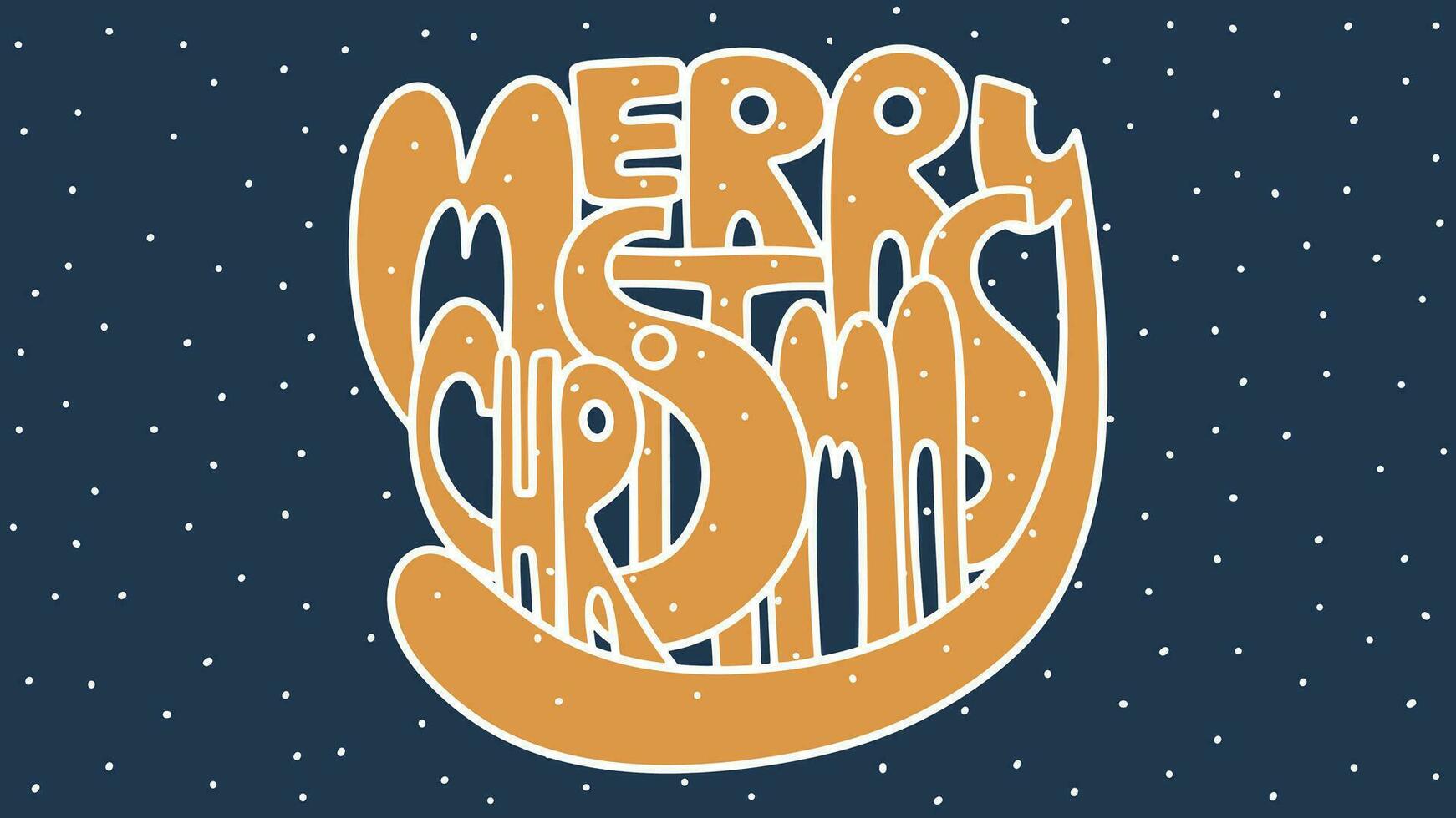 Handwritten lettering Merry Christmas. Vector illustration.