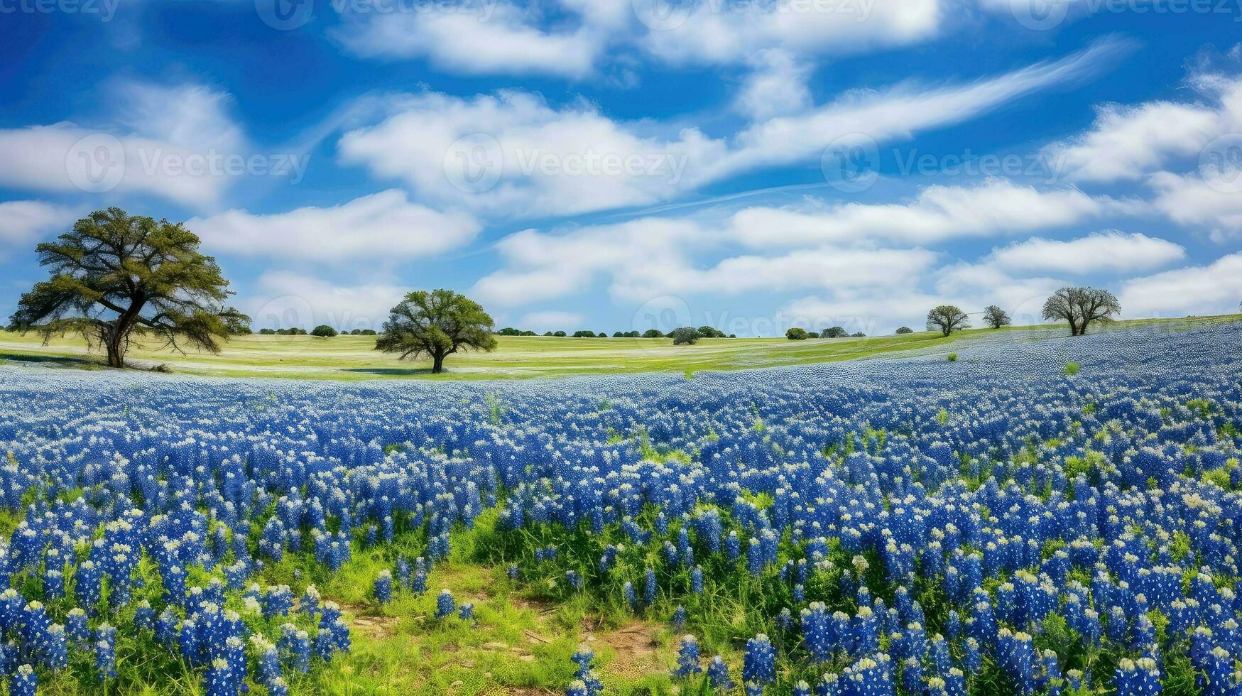 field texas bluebonnet prairies ai generated photo