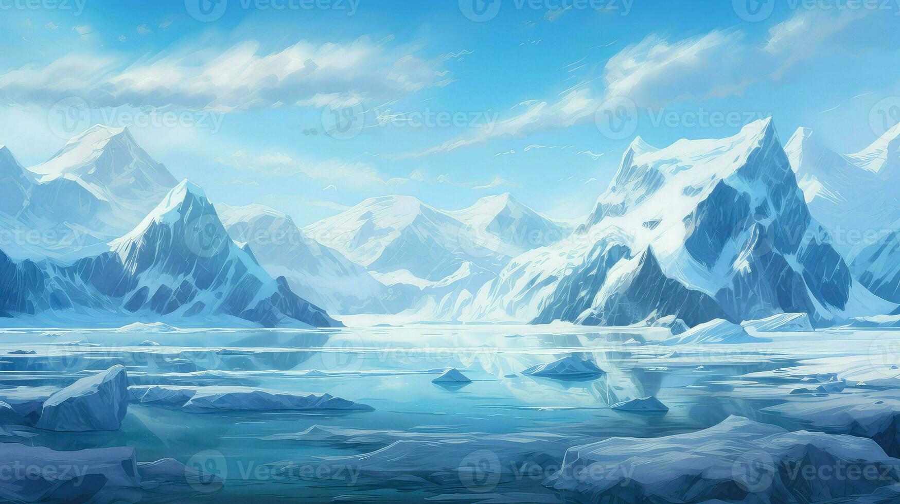 winter icy arctic peaks ai generated photo