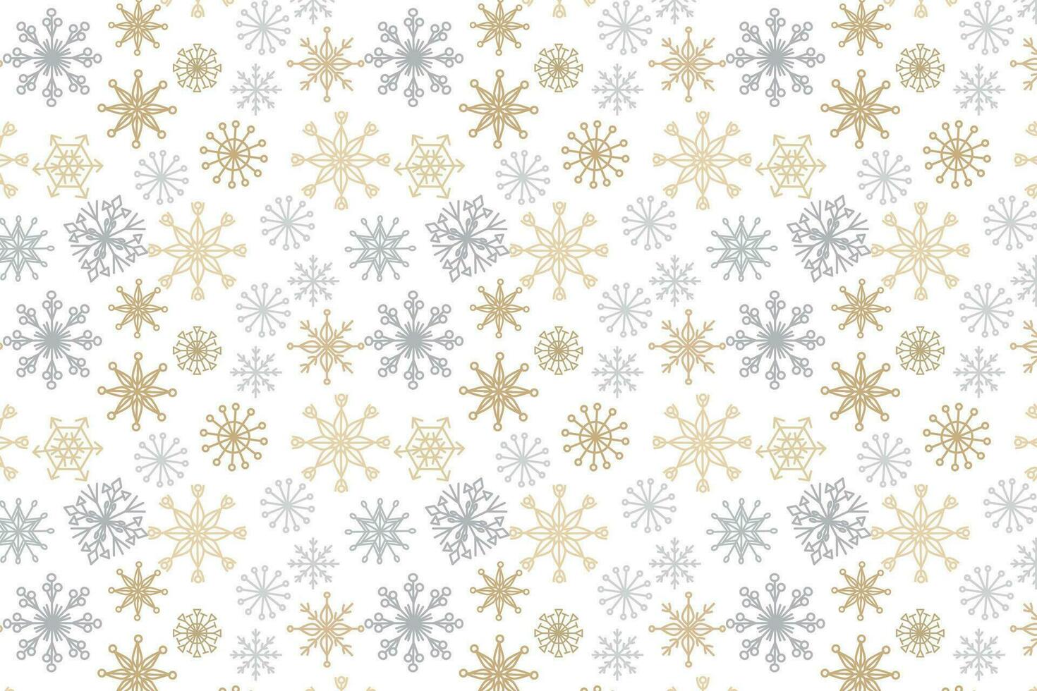 Winter Background with Silver and Gold Snowflakes vector