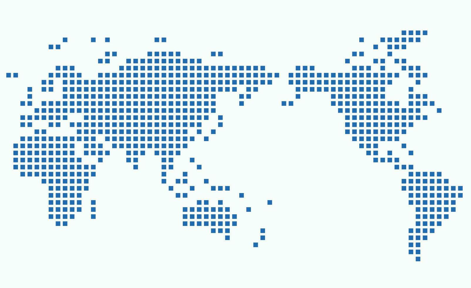 Square shape world map on white background. vector