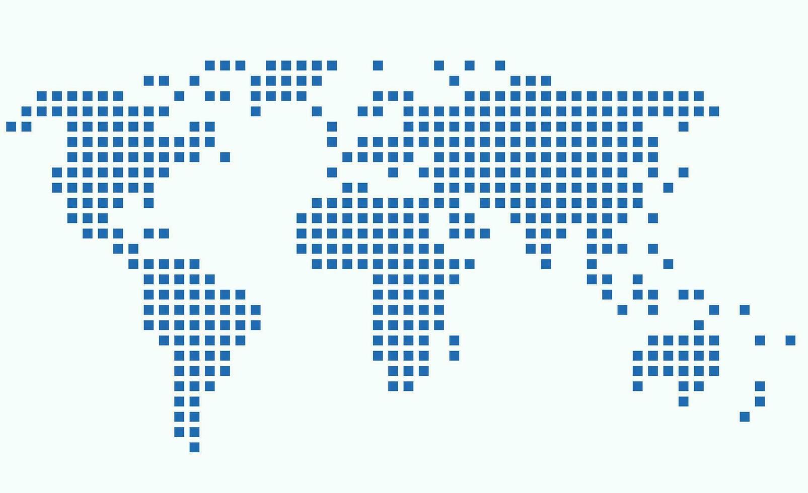 Square shape world map on white background. vector