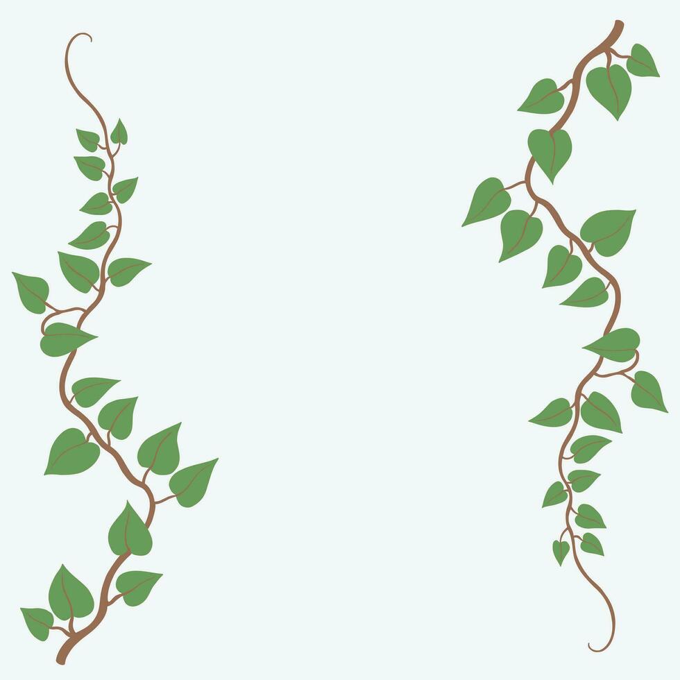 Floral ivy drawing decorative ornament flat design. vector