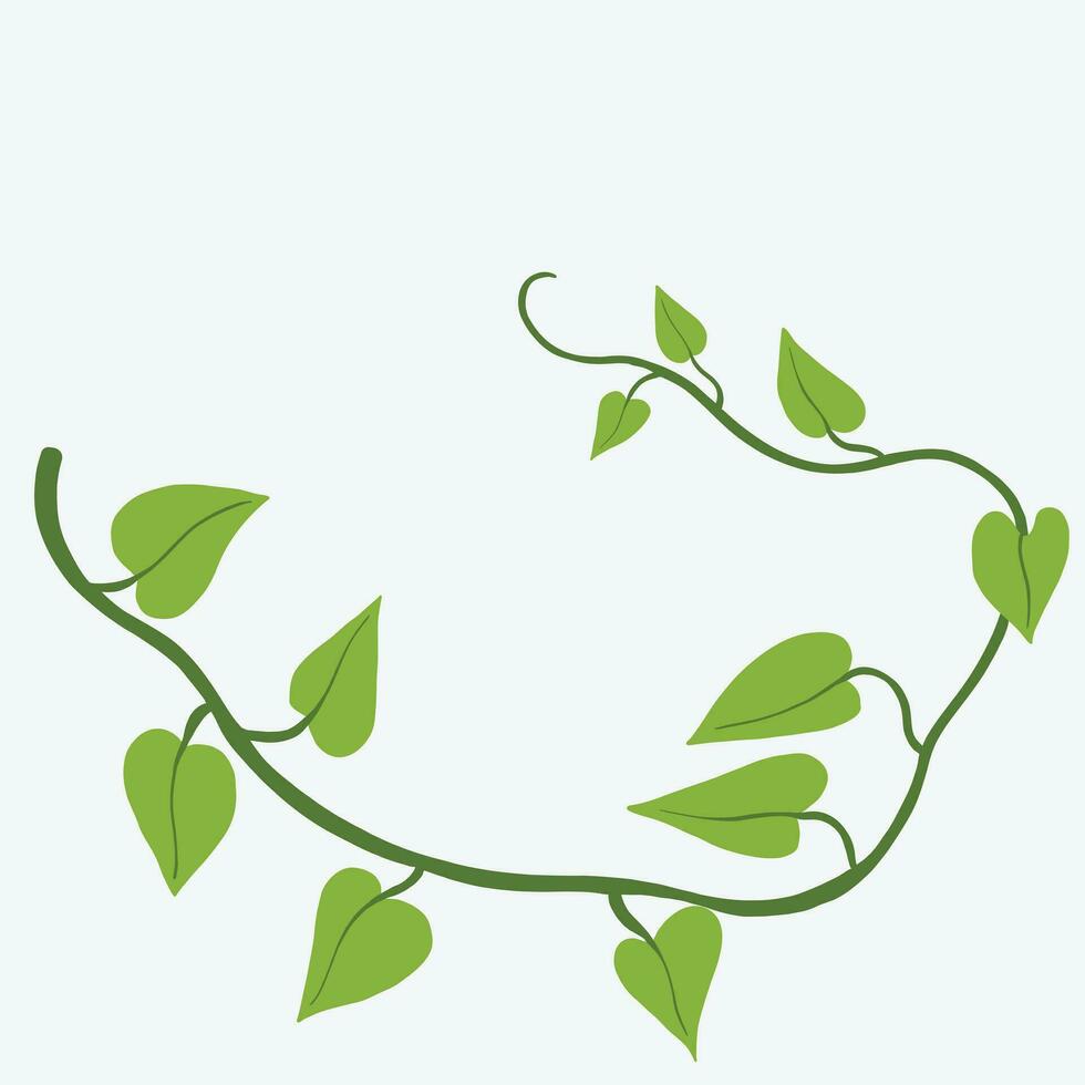 Floral ivy drawing decorative ornament flat design. vector