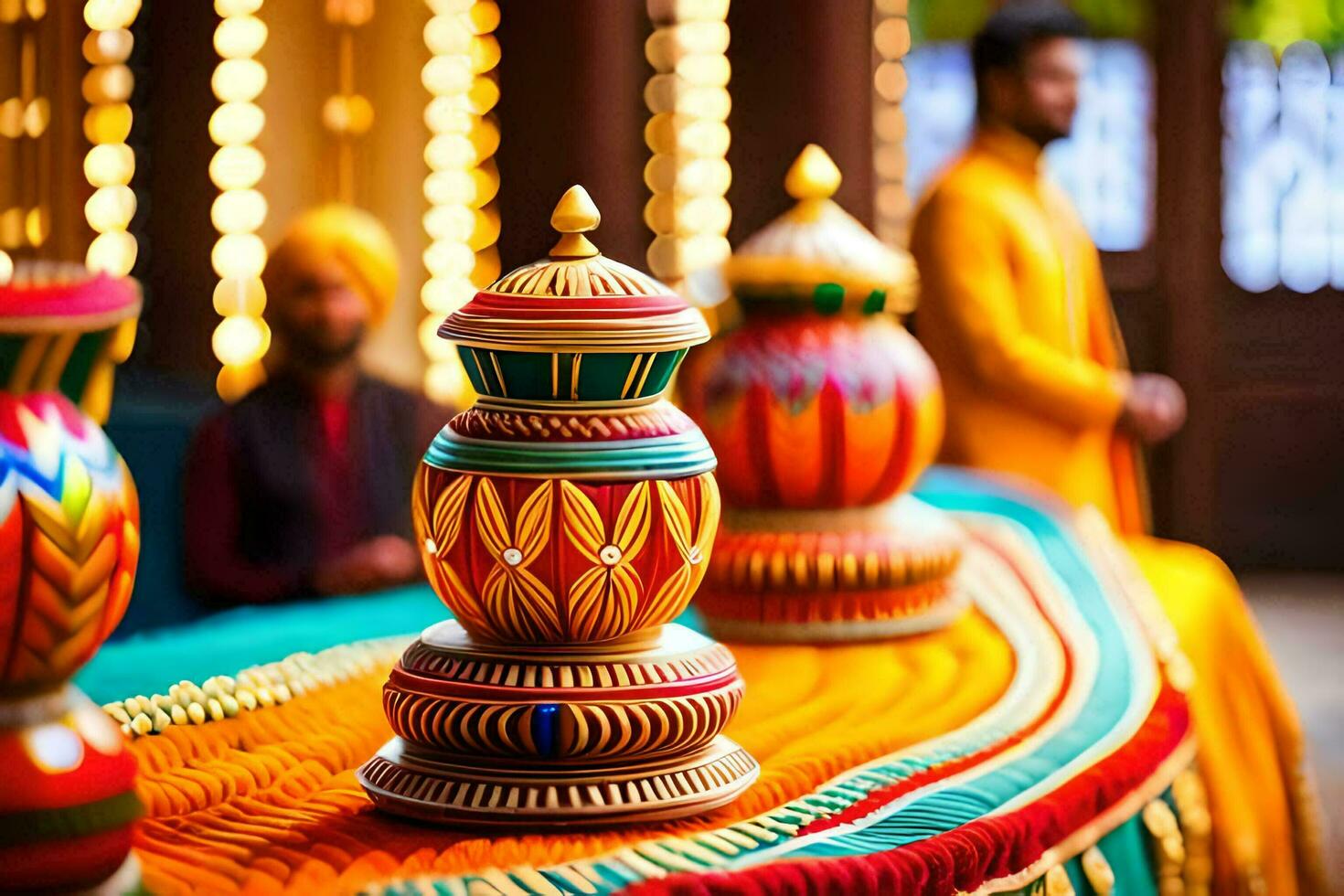 indian wedding decor ideas for the bride and groom. AI-Generated photo