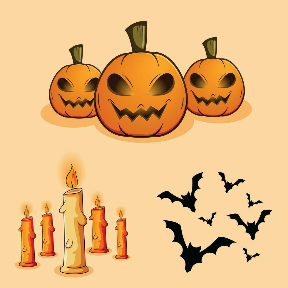 Halloween assets for card and banner decoration vector