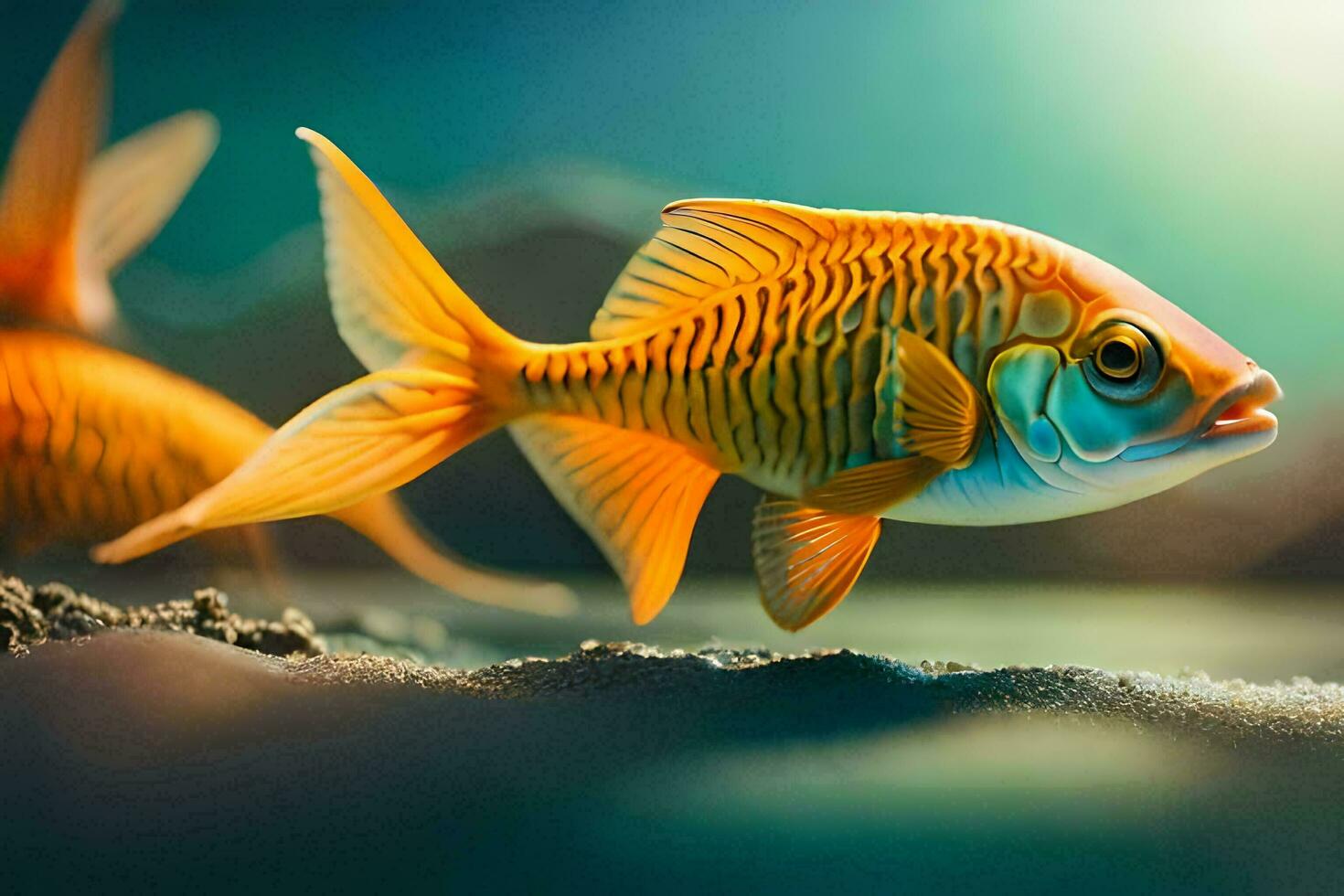 goldfish in the ocean. AI-Generated photo