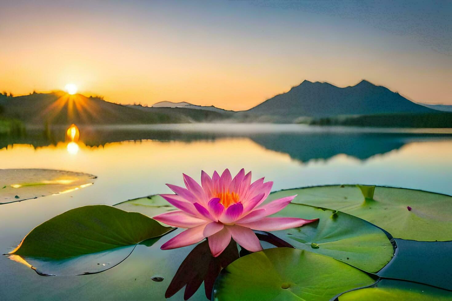 the lotus flower is a symbol of peace and tranquility. AIGenerated