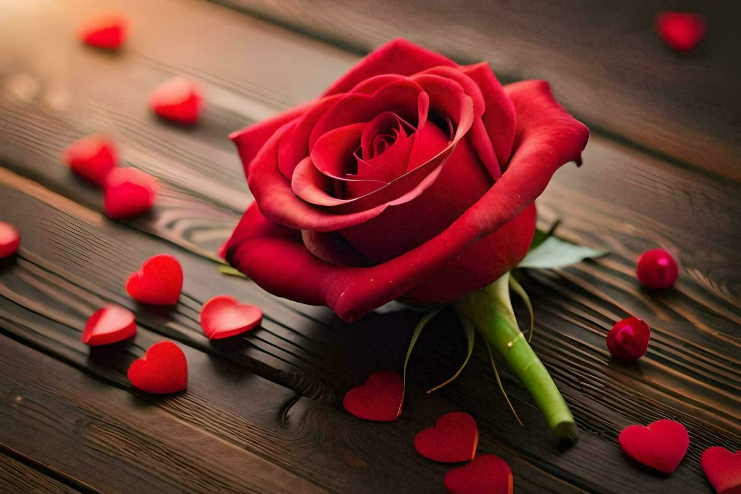 the rose is the symbol of love and romance, and the red color is the color of love. AI-Generated photo