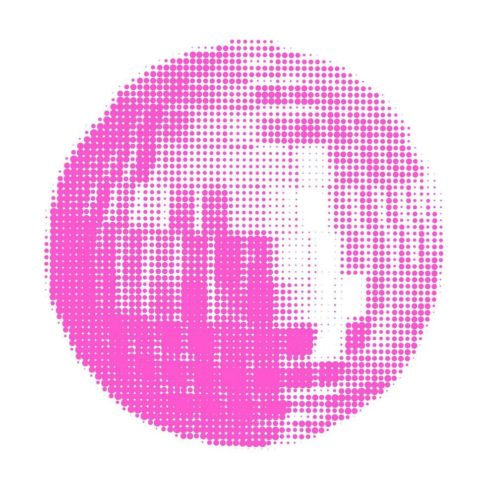 Pink disco ball ornament halftone collage element. Shiny bauble, cutout magazine shape, modern retro, grunge sticker. Trendy vector illustration isolated on transparent background