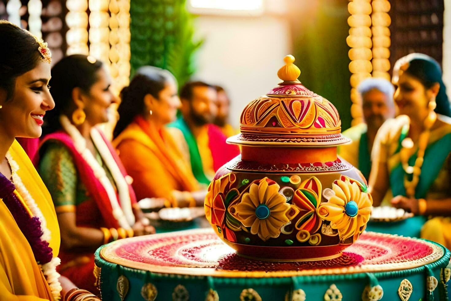 indian wedding ceremony in bangalore. AI-Generated photo