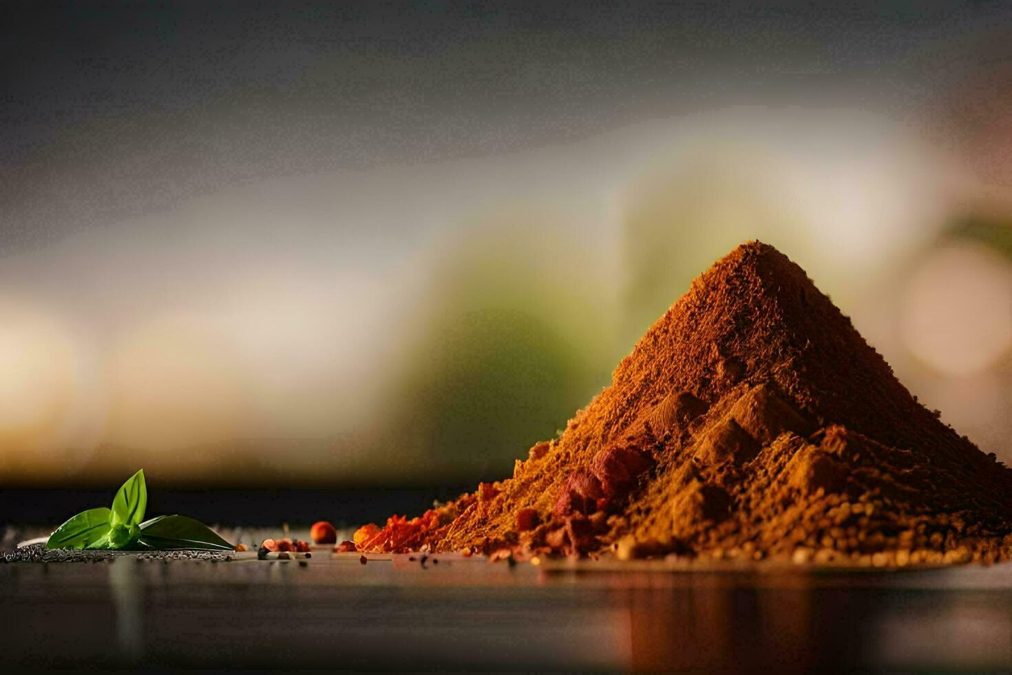 a pile of spices on a table. AI-Generated photo