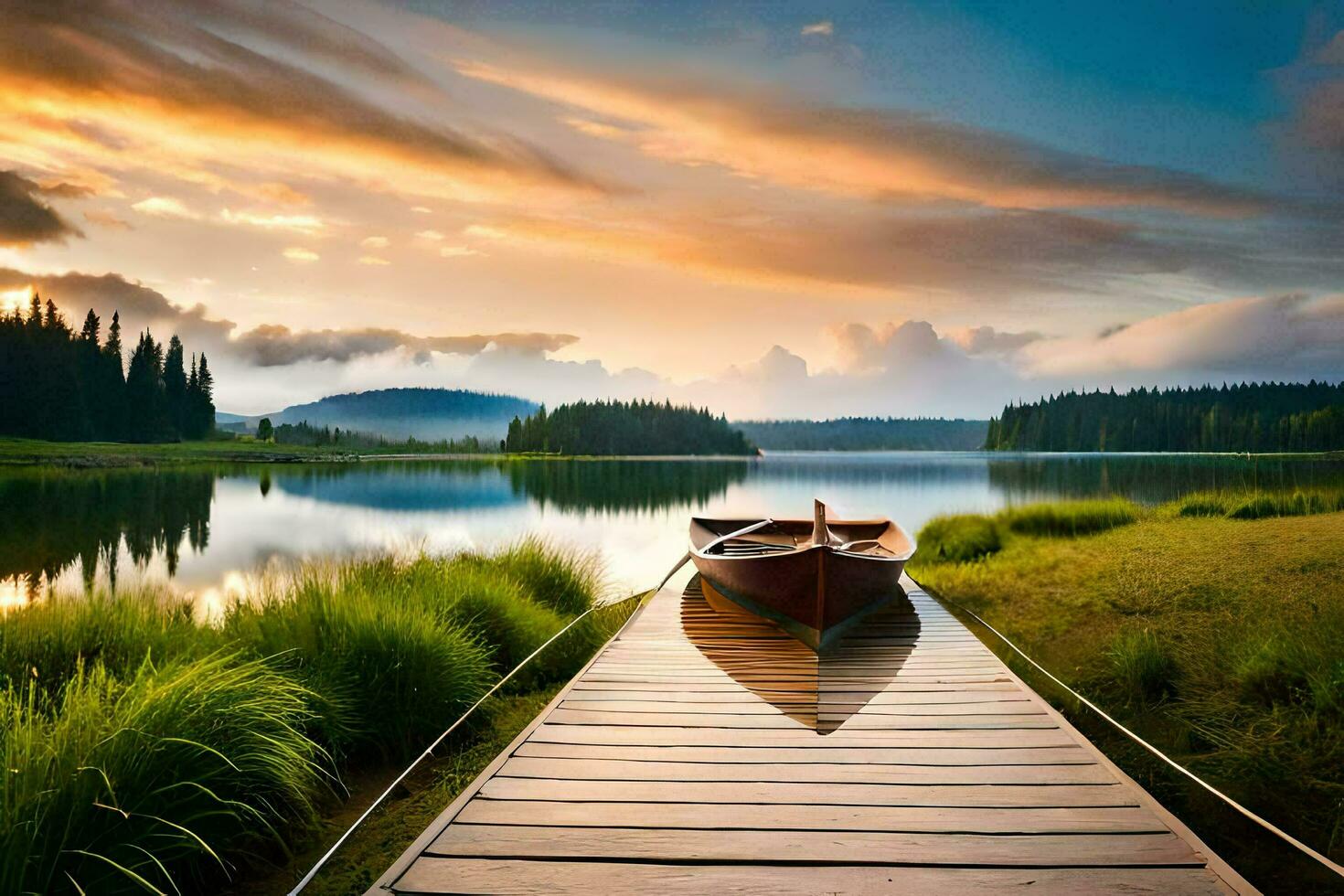 photo wallpaper the sky, water, sky, lake, sunset, boat, lake, sunset