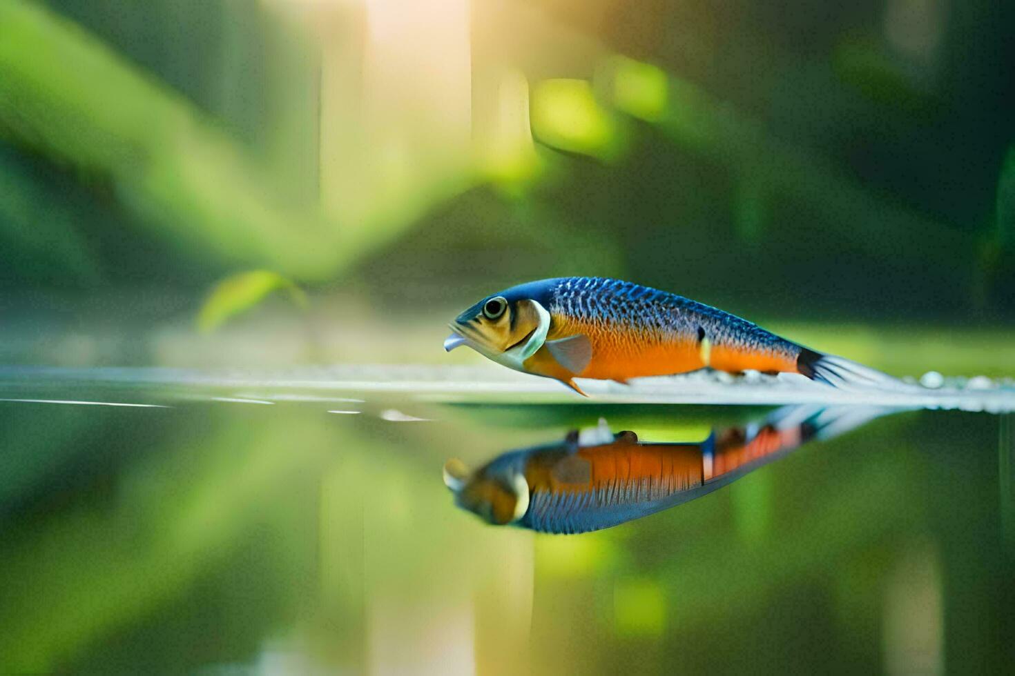 a fish is swimming in the water. AI-Generated photo