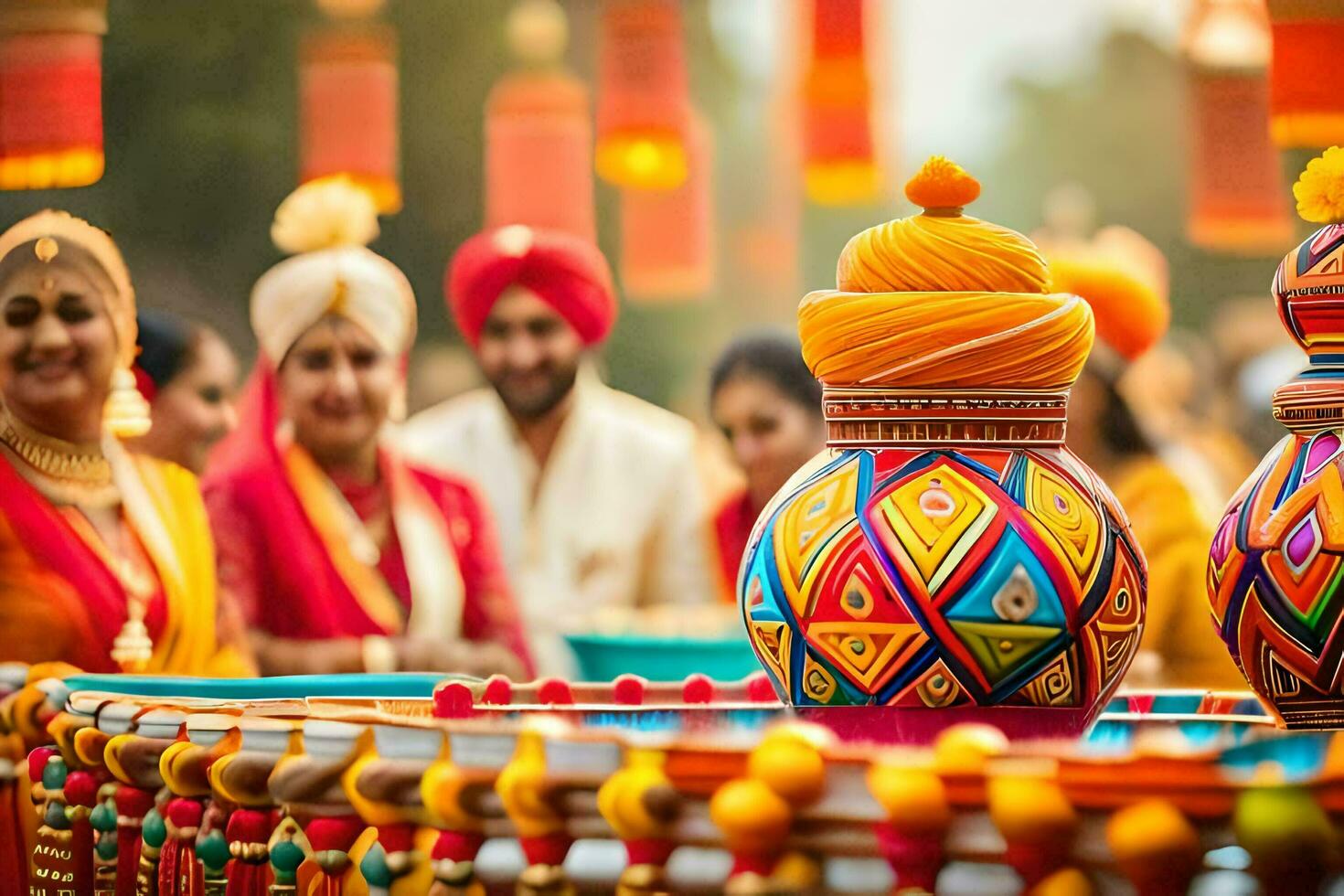 indian wedding decorations in india. AI-Generated photo