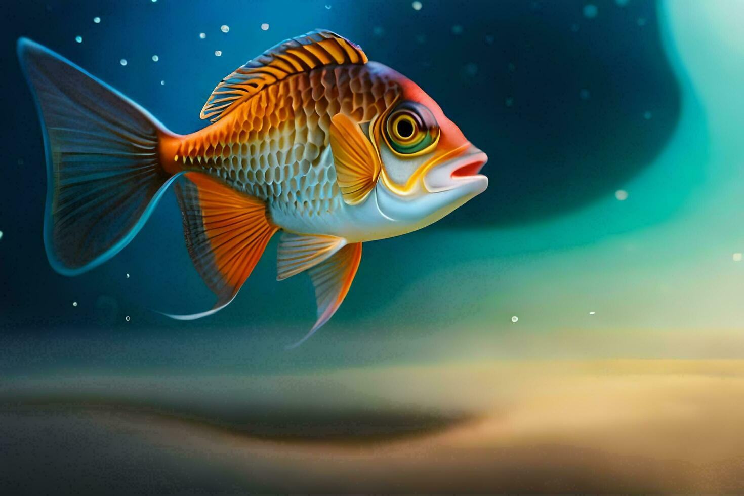 fish in the ocean wallpaper. AI-Generated photo